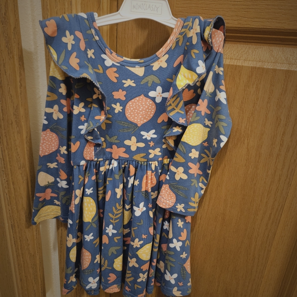 Dot Dot Smile Ruffle Lemon Dress 12-24